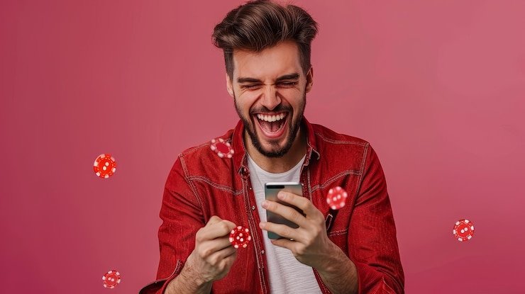 Pengguna menggunakan smartphone untuk mengakses platform hiburan digital gt4d dengan lancar di jaringan lambat